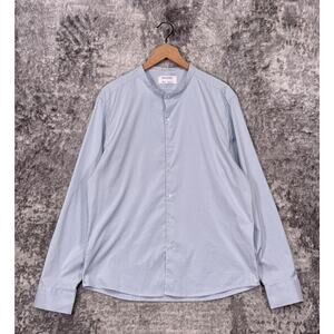 Ministry Of Supply Shirt XL Mens Aero Band Collar Slim Fit Striped Casual Button